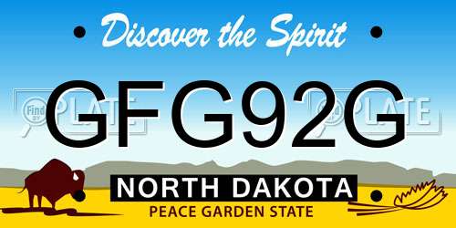 GFG92G North Dakota License Plate