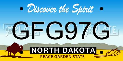 GFG97G North Dakota License Plate