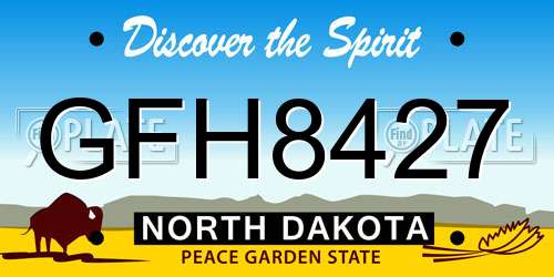 GFH8427 North Dakota License Plate