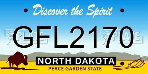 GFL2170 North Dakota License Plate