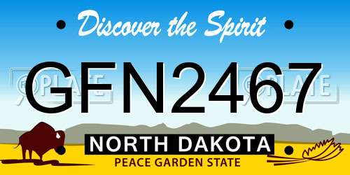 GFN2467 North Dakota License Plate