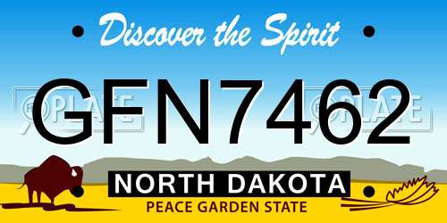 GFN7462 North Dakota License Plate
