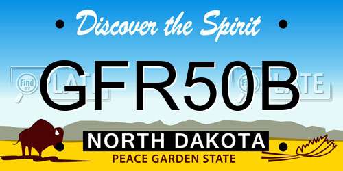 GFR50B North Dakota License Plate