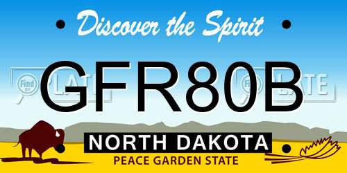 GFR80B North Dakota License Plate