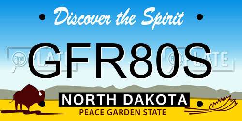 GFR80S North Dakota License Plate