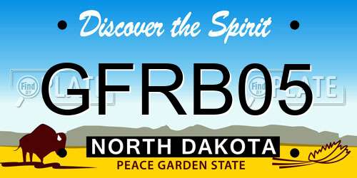 GFRB05 North Dakota License Plate