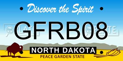 GFRB08 North Dakota License Plate