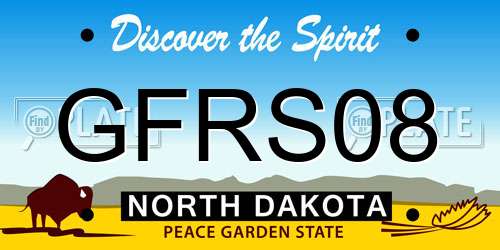GFRS08 North Dakota License Plate