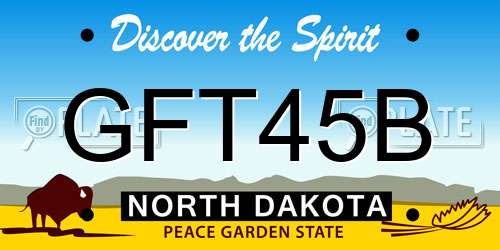 GFT45B North Dakota License Plate
