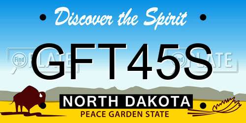 GFT45S North Dakota License Plate