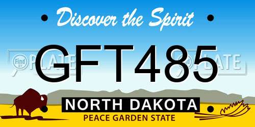 GFT485 North Dakota License Plate