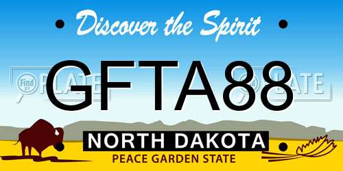 GFTA88 North Dakota License Plate