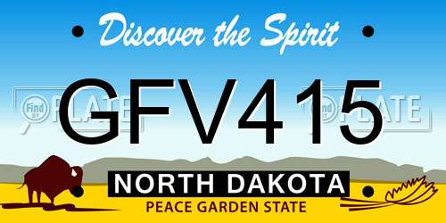 GFV415 North Dakota License Plate