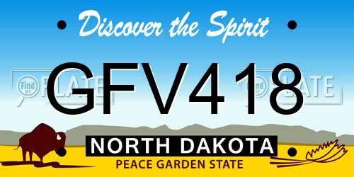 GFV418 North Dakota License Plate