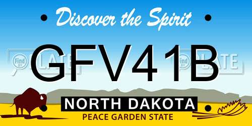 GFV41B North Dakota License Plate