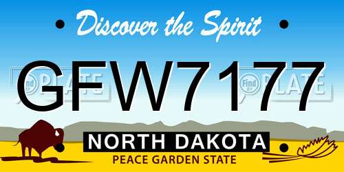 GFW7177 North Dakota License Plate