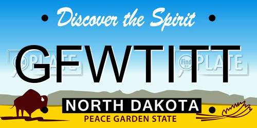 GFWTITT North Dakota License Plate