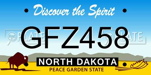 GFZ458 North Dakota License Plate