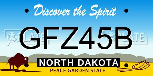 GFZ45B North Dakota License Plate