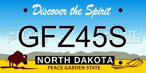 GFZ45S North Dakota License Plate