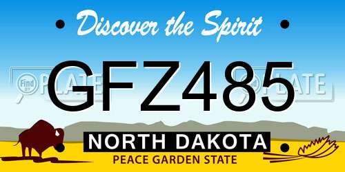 GFZ485 North Dakota License Plate