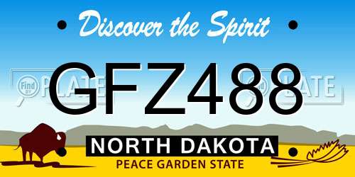 GFZ488 North Dakota License Plate