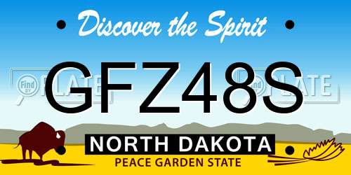 GFZ48S North Dakota License Plate