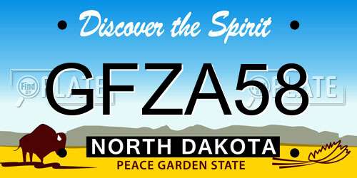 GFZA58 North Dakota License Plate