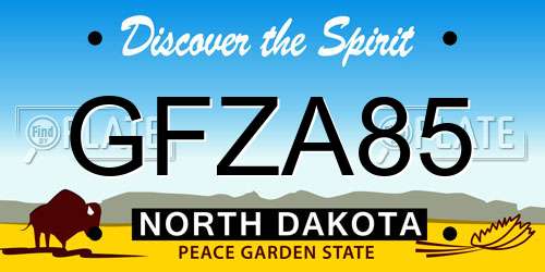 GFZA85 North Dakota License Plate