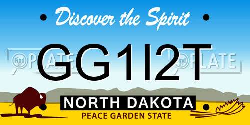 GG1I2T North Dakota License Plate
