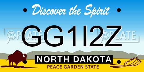 GG1I2Z North Dakota License Plate