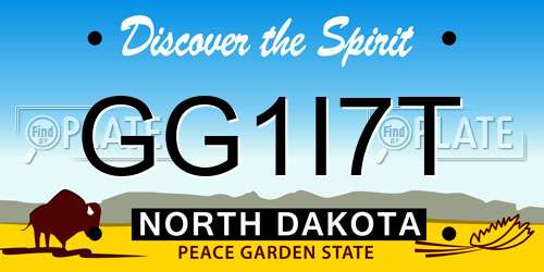 GG1I7T North Dakota License Plate