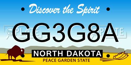 GG3G8A North Dakota License Plate
