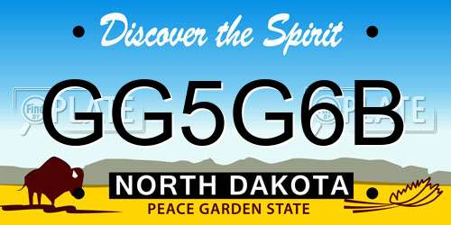 GG5G6B North Dakota License Plate