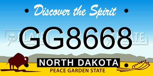 GG8668 North Dakota License Plate