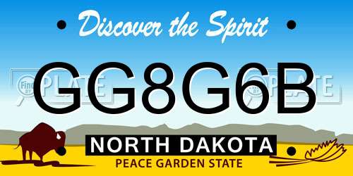 GG8G6B North Dakota License Plate