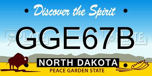 GGE67B North Dakota License Plate