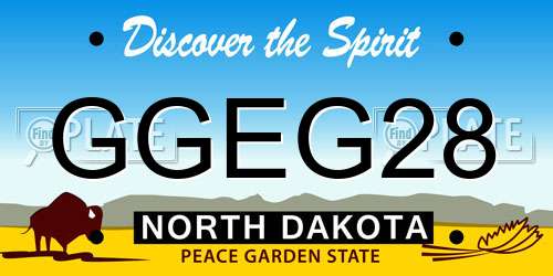 GGEG28 North Dakota License Plate