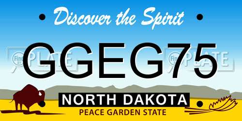GGEG75 North Dakota License Plate