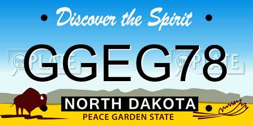 GGEG78 North Dakota License Plate