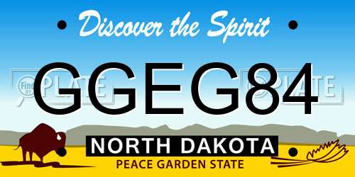 GGEG84 North Dakota License Plate