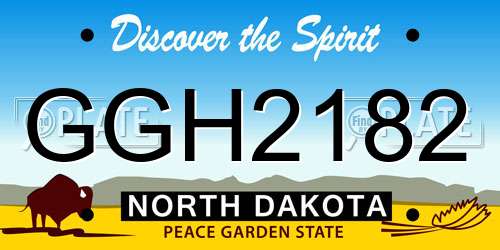 GGH2182 North Dakota License Plate