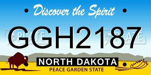 GGH2187 North Dakota License Plate