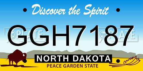 GGH7187 North Dakota License Plate