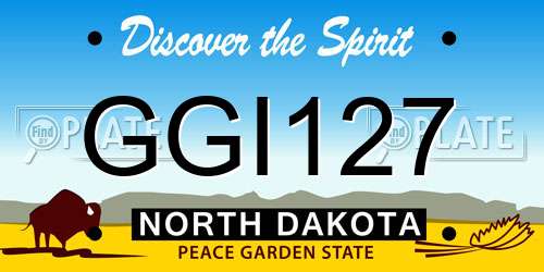 GGI127 North Dakota License Plate