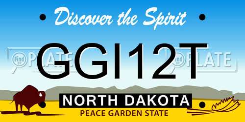 GGI12T North Dakota License Plate