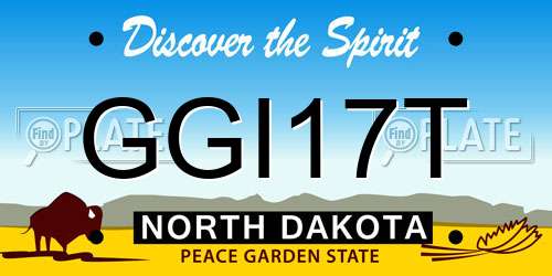 GGI17T North Dakota License Plate