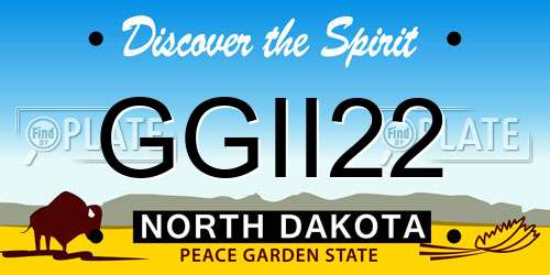 GGII22 North Dakota License Plate