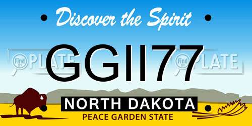 GGII77 North Dakota License Plate