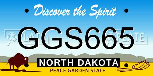 GGS665 North Dakota License Plate
